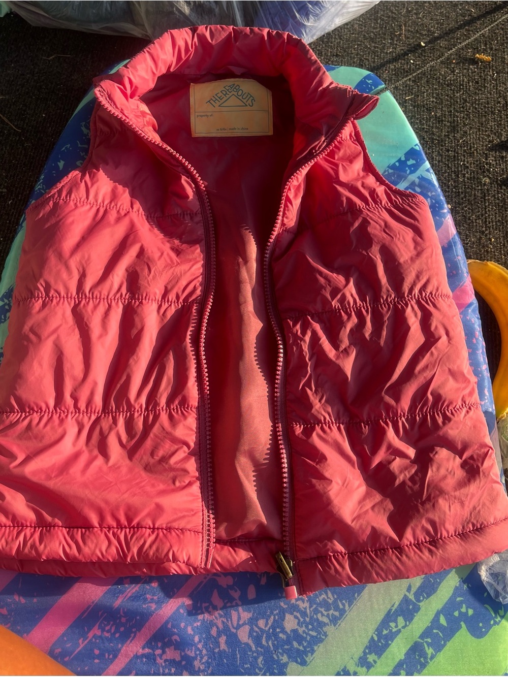 The Re-Threads Kids Puffer Vest in Coral Pink